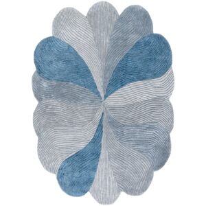 SAFAVIEH Handmade Fifth Avenue Vidya Mid-Century Modern Viscose Rug Grey/Blue 6' x 9' Oval SAFAVIEH Handmade Fifth Avenue Vidya Mid-Century Modern Viscose Rug Grey/Blue 6' x 9' Oval