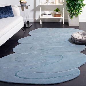SAFAVIEH Handmade Novelty Mohigul Wool Rug Blue 6' x 9' Rectangle Scallop SAFAVIEH Handmade Novelty Mohigul Wool Rug Blue 6' x 9' Rectangle Scallop