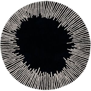 SAFAVIEH Handmade Fifth Avenue Arvenita Modern New Zealand Wool Rug Black/Ivory 4' x 6'Oval SAFAVIEH Handmade Fifth Avenue Arvenita Modern New Zealand Wool Rug Black/Ivory 4' x 6'Oval