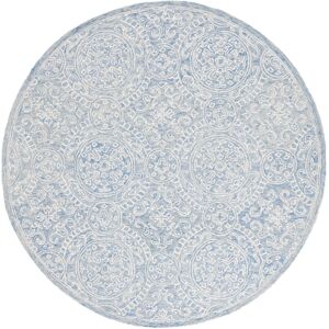 Lauren Ralph Lauren Handmade Reineke Casual Wool Rug Blue/Ivory 7' Round Lauren Ralph Lauren Handmade Reineke Casual Wool Rug Blue/Ivory 7' Round
