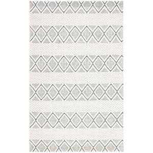 SAFAVIEH Handmade Marbella Sejada Wool Rug Ivory/Black 4' x 6' SAFAVIEH Handmade Marbella Sejada Wool Rug Ivory/Black 4' x 6'