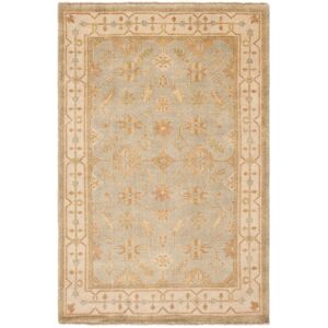 SAFAVIEH Couture Hand-knotted Oushak Rikey Traditional Oriental Wool Rug with Fringe Soft Green/Ivory 4' x 6' SAFAVIEH Couture Hand-knotted Oushak Rikey Traditional Oriental Wool Rug with Fringe Soft Green/Ivory 4' x 6'