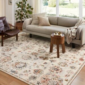 Alexander Home Valeria Farmhouse Botanical Area Rug Cream,Blue,Red 2' 7 Alexander Home Valeria Farmhouse Botanical Area Rug Cream,Blue,Red 2' 7