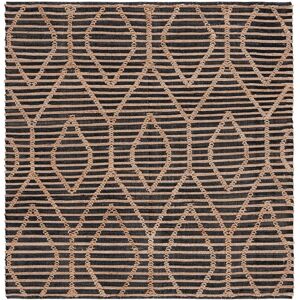 SAFAVIEH Flatweave Natural Fiber Yogita Jute Rug Black/Natural 4' Square SAFAVIEH Flatweave Natural Fiber Yogita Jute Rug Black/Natural 4' Square
