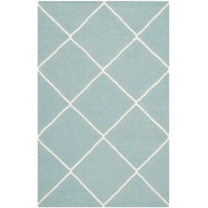 SAFAVIEH Handmade Flatweave Dhurries Sanjuana Modern Moroccan Wool Rug Light Blue/Ivory 2'6 SAFAVIEH Handmade Flatweave Dhurries Sanjuana Modern Moroccan Wool Rug Light Blue/Ivory 2'6