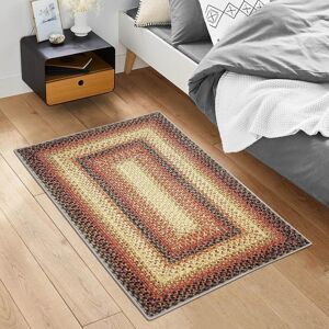 YUN Braided Print Door Mat Modern Geometric Rug Indoor Washable Rug Distressed Aesthetic Carpet Red 2' x 3' YUN Braided Print Door Mat Modern Geometric Rug Indoor Washable Rug Distressed Aesthetic Carpet Red 2' x 3'