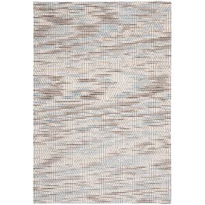 SAFAVIEH Handmade Marbella Norka Modern Wool Rug Blue/Ivory 5' x 8' SAFAVIEH Handmade Marbella Norka Modern Wool Rug Blue/Ivory 5' x 8'