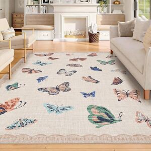 Garvee Butterfly Pattern Area Rug, Washable Non Slip Low Pile Rug for Bedroom Living Room Pink 9' x 12' Garvee Butterfly Pattern Area Rug, Washable Non Slip Low Pile Rug for Bedroom Living Room Pink 9' x 12'