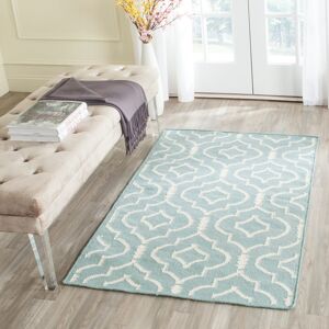 SAFAVIEH Handmade Flatweave Dhurries Lorrie Modern Moroccan Wool Rug Light Blue/Ivory 2'6 SAFAVIEH Handmade Flatweave Dhurries Lorrie Modern Moroccan Wool Rug Light Blue/Ivory 2'6