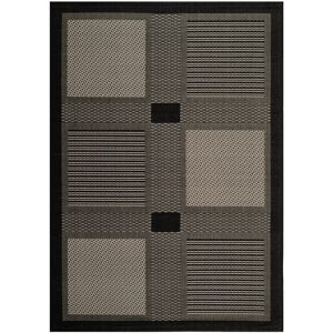SAFAVIEH Courtyard Shirlee Indoor/ Outdoor Waterproof Patio Backyard Rug Black/Sand 5'3 SAFAVIEH Courtyard Shirlee Indoor/ Outdoor Waterproof Patio Backyard Rug Black/Sand 5'3