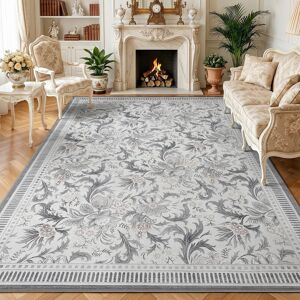 Garvee 5x7 Floral Soft Rug, Washable Area Rug,Low Pile Carpet Pink/Green/Gray Grey 8*10ft Garvee 5x7 Floral Soft Rug, Washable Area Rug,Low Pile Carpet Pink/Green/Gray Grey 8*10ft