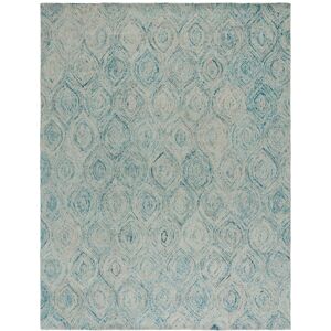 SAFAVIEH Handmade Ikat Madyson Wool Rug Ivory/Sea Blue 8'9 SAFAVIEH Handmade Ikat Madyson Wool Rug Ivory/Sea Blue 8'9