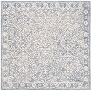 Lauren Ralph Lauren Handmade Olivier Floral Wool Rug Blue/Ivory 3' Square Lauren Ralph Lauren Handmade Olivier Floral Wool Rug Blue/Ivory 3' Square