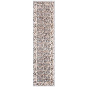 SAFAVIEH Heirloom Odalys Traditional Oriental Polyester Rug Ivory/Blue 2' x 8' Runner SAFAVIEH Heirloom Odalys Traditional Oriental Polyester Rug Ivory/Blue 2' x 8' Runner