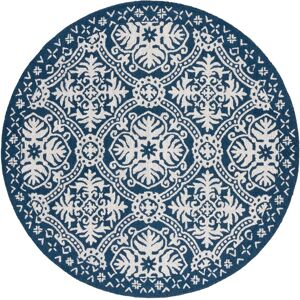 Lauren Ralph Lauren Handmade Nina Geometric Wool Rug Blue/Ivory 6' Round Lauren Ralph Lauren Handmade Nina Geometric Wool Rug Blue/Ivory 6' Round