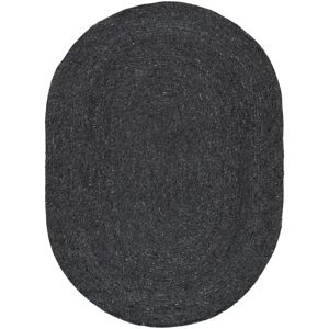 SAFAVIEH Handmade Braided Arja Country Wool Rug Black 4' x 6' Oval SAFAVIEH Handmade Braided Arja Country Wool Rug Black 4' x 6' Oval