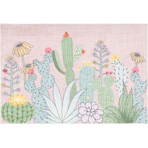 SAFAVIEH Door and Kitchen Mat Machine Washable Slip Resistant Fayza Rug Pink/Green 4' x 6' SAFAVIEH Door and Kitchen Mat Machine Washable Slip Resistant Fayza Rug Pink/Green 4' x 6'
