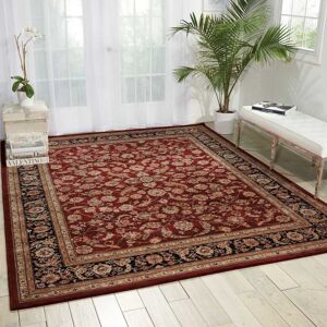 Nourison Hand-tufted Persian Floral Wool and Silk Burgundy Area Rug Red 3'9 Nourison Hand-tufted Persian Floral Wool and Silk Burgundy Area Rug Red 3'9