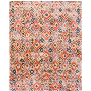 SAFAVIEH Couture Hand-Knotted Luxor Prudencia Banana Silk Rug Purple/Rust 9' x 12' SAFAVIEH Couture Hand-Knotted Luxor Prudencia Banana Silk Rug Purple/Rust 9' x 12'