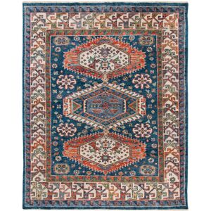 SAFAVIEH Handmade Samarkand Diodora Traditional Oriental Wool Rug Blue/Beige 8' x 10' SAFAVIEH Handmade Samarkand Diodora Traditional Oriental Wool Rug Blue/Beige 8' x 10'