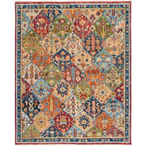 SAFAVIEH Hand-Knotted Samarkand Inocência Traditional Wool Rug Blue/Red 9' x 12' SAFAVIEH Hand-Knotted Samarkand Inocência Traditional Wool Rug Blue/Red 9' x 12'