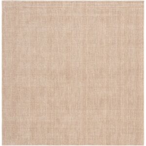 SAFAVIEH Handmade Himalaya Mayyadah Solid Wool Rug Beige 6' Square SAFAVIEH Handmade Himalaya Mayyadah Solid Wool Rug Beige 6' Square