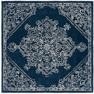 Lauren Ralph Lauren Handmade Gunlaug Oriental Medallion Wool Rug Navy/Ivory 5' Square Lauren Ralph Lauren Handmade Gunlaug Oriental Medallion Wool Rug Navy/Ivory 5' Square