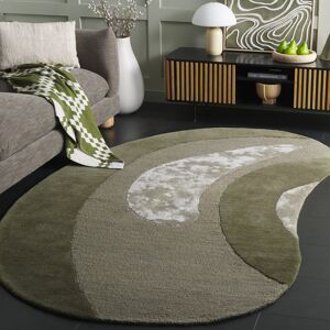 SAFAVIEH Handmade Novelty Dirksje Modern Wool Rug Green 6' x 9' Rectangle Scallop SAFAVIEH Handmade Novelty Dirksje Modern Wool Rug Green 6' x 9' Rectangle Scallop