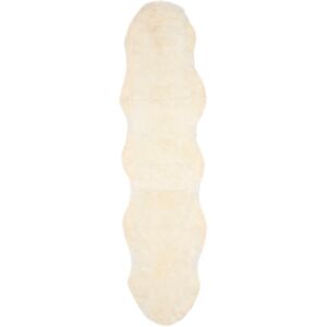 SAFAVIEH Handmade Sheepskin Aybek Genuine Pelt Rug Natural/White 2' x 8' Runner SAFAVIEH Handmade Sheepskin Aybek Genuine Pelt Rug Natural/White 2' x 8' Runner