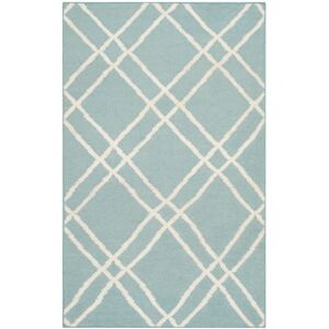 SAFAVIEH Handmade Flatweave Dhurries Tara Moroccan Wool Rug Light Blue/Ivory 2'6 SAFAVIEH Handmade Flatweave Dhurries Tara Moroccan Wool Rug Light Blue/Ivory 2'6