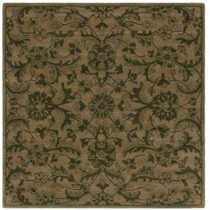 SAFAVIEH Handmade Antiquity Arie Traditional Oriental Wool Rug Olive/Green 6' Square SAFAVIEH Handmade Antiquity Arie Traditional Oriental Wool Rug Olive/Green 6' Square