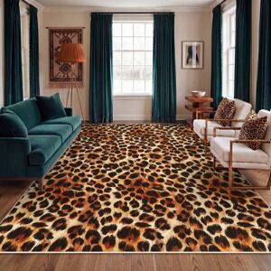 Farfarview Leopard Print Area Rugs, Washable Cheetah Rug for Bedroom Dining Room Brown 8' x 10' Farfarview Leopard Print Area Rugs, Washable Cheetah Rug for Bedroom Dining Room Brown 8' x 10'