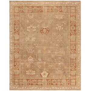 SAFAVIEH Couture Hand-knotted Oushak Vaide Traditional Oriental Wool Rug with Fringe Beige/Rust 9' x 12' SAFAVIEH Couture Hand-knotted Oushak Vaide Traditional Oriental Wool Rug with Fringe Beige/Rust 9' x 12'