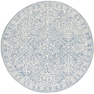 Lauren Ralph Lauren Handmade Olivier Floral Wool Rug Blue/Ivory 9' Round Lauren Ralph Lauren Handmade Olivier Floral Wool Rug Blue/Ivory 9' Round