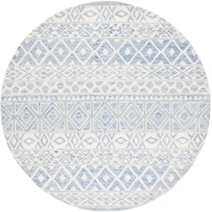 Lauren Ralph Lauren Handmade Theresa Blue Geometric Wool Area Rug Ivory/Blue 7' Round Lauren Ralph Lauren Handmade Theresa Blue Geometric Wool Area Rug Ivory/Blue 7' Round
