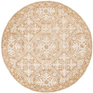 Lauren Ralph Lauren Handmade Nina Geometric Wool Rug Gold/Ivory 6' Round Lauren Ralph Lauren Handmade Nina Geometric Wool Rug Gold/Ivory 6' Round