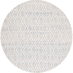 SAFAVIEH Handmade Marbella Austra Wool Rug Blue/Ivory 6' Round SAFAVIEH Handmade Marbella Austra Wool Rug Blue/Ivory 6' Round