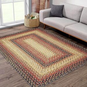 YUN Braided Print Door Mat Modern Geometric Rug Indoor Washable Rug Distressed Aesthetic Carpet Red 3' x 5' YUN Braided Print Door Mat Modern Geometric Rug Indoor Washable Rug Distressed Aesthetic Carpet Red 3' x 5'