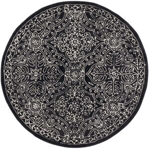 Lauren Ralph Lauren Handmade Etienne Wool Area Rug Black/Ivory 5' Round Lauren Ralph Lauren Handmade Etienne Wool Area Rug Black/Ivory 5' Round