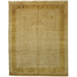 SAFAVIEH Couture Hand-knotted Jewel of India Riya Traditional Border Silk Rug with Fringe Ivory 8' x 10' SAFAVIEH Couture Hand-knotted Jewel of India Riya Traditional Border Silk Rug with Fringe Ivory 8' x 10'