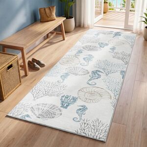 Farfarview Boho Coastal Area Rugs for Living Room, Faux Wool Soft Washable Bedroom Rugs Coastal Beige 2' x 6' Farfarview Boho Coastal Area Rugs for Living Room, Faux Wool Soft Washable Bedroom Rugs Coastal Beige 2' x 6'