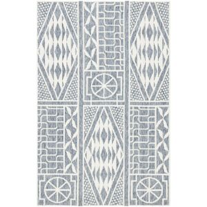 SAFAVIEH Handmade Marbella Rozsi Modern Polyester Rug Blue/Ivory 4' x 6' SAFAVIEH Handmade Marbella Rozsi Modern Polyester Rug Blue/Ivory 4' x 6'