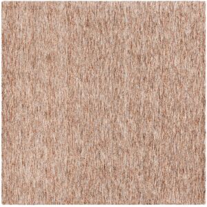 SAFAVIEH Handmade Himalaya Alfea Solid Wool Rug Rust/Beige 6' Square SAFAVIEH Handmade Himalaya Alfea Solid Wool Rug Rust/Beige 6' Square