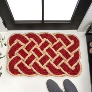JONATHAN Y Maeve Classic Coastal Scalloped Basketweave Coir Indoor/Outdoor DoorMat Red/Bleach 18 in. x 30 in. JONATHAN Y Maeve Classic Coastal Scalloped Basketweave Coir Indoor/Outdoor DoorMat Red/Bleach 18 in. x 30 in.