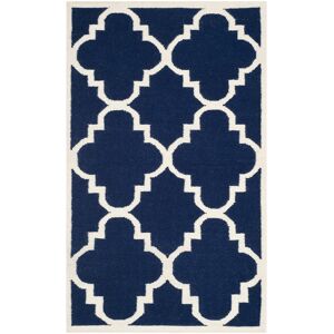 SAFAVIEH Handmade Flatweave Dhurries Bethany Modern Moroccan Wool Rug Navy/Ivory 4' x 6' SAFAVIEH Handmade Flatweave Dhurries Bethany Modern Moroccan Wool Rug Navy/Ivory 4' x 6'