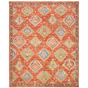 SAFAVIEH Handmade Samarkand Traditional Tribal Rust/Brown Wool Rug Rust/Brown 9' x 12' SAFAVIEH Handmade Samarkand Traditional Tribal Rust/Brown Wool Rug Rust/Brown 9' x 12'