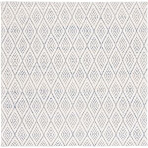 SAFAVIEH Handmade Marbella Austra Wool Rug Blue/Ivory 6' Square SAFAVIEH Handmade Marbella Austra Wool Rug Blue/Ivory 6' Square