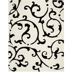 SAFAVIEH Florida Shag Hildelind Scroll 1.2-inch Thick Rug Ivory/Black 9' x 12' SAFAVIEH Florida Shag Hildelind Scroll 1.2-inch Thick Rug Ivory/Black 9' x 12'