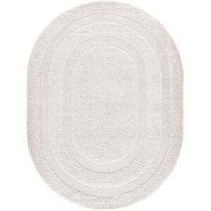 SAFAVIEH Florida Shag Carlinde Border 1.2-inch Thick Rug Creme 6' x 8' Oval SAFAVIEH Florida Shag Carlinde Border 1.2-inch Thick Rug Creme 6' x 8' Oval