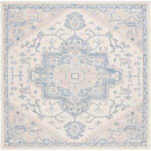 Lauren Ralph Lauren Handmade Gunnhild Wool Rug. Ivory/Blue 7' Square Lauren Ralph Lauren Handmade Gunnhild Wool Rug. Ivory/Blue 7' Square